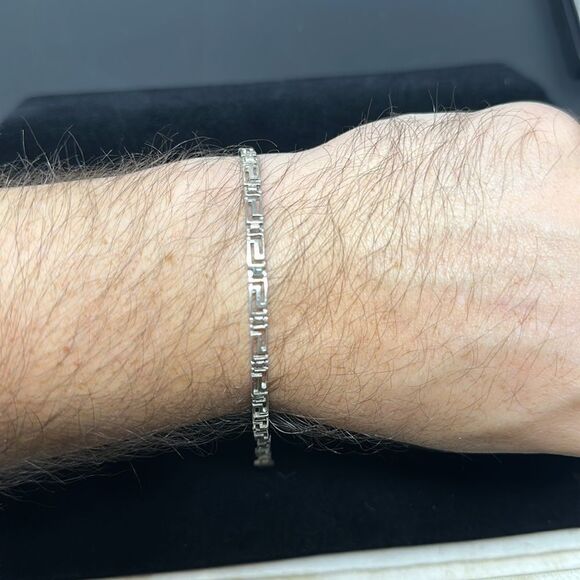 Sterling silver green style bracelet link 925 - Picture 2 of 3